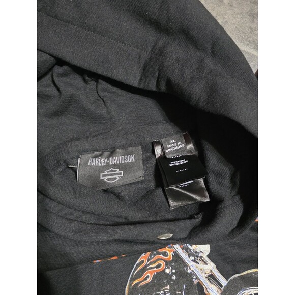 New Harley-Davidson Men's Hooded Sweatshirt, Bar & Shield Zip Black Hoodie Sz XL - Picture 5 of 7